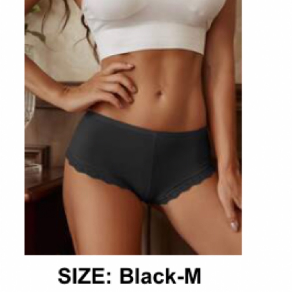 NWT shein hipster black boyshort with lace detail